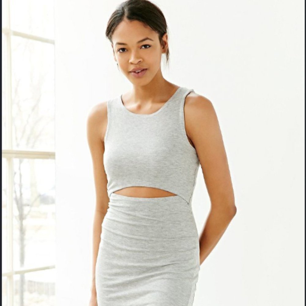 Silence + Noise Cutout Front Bodycon Midi Dress